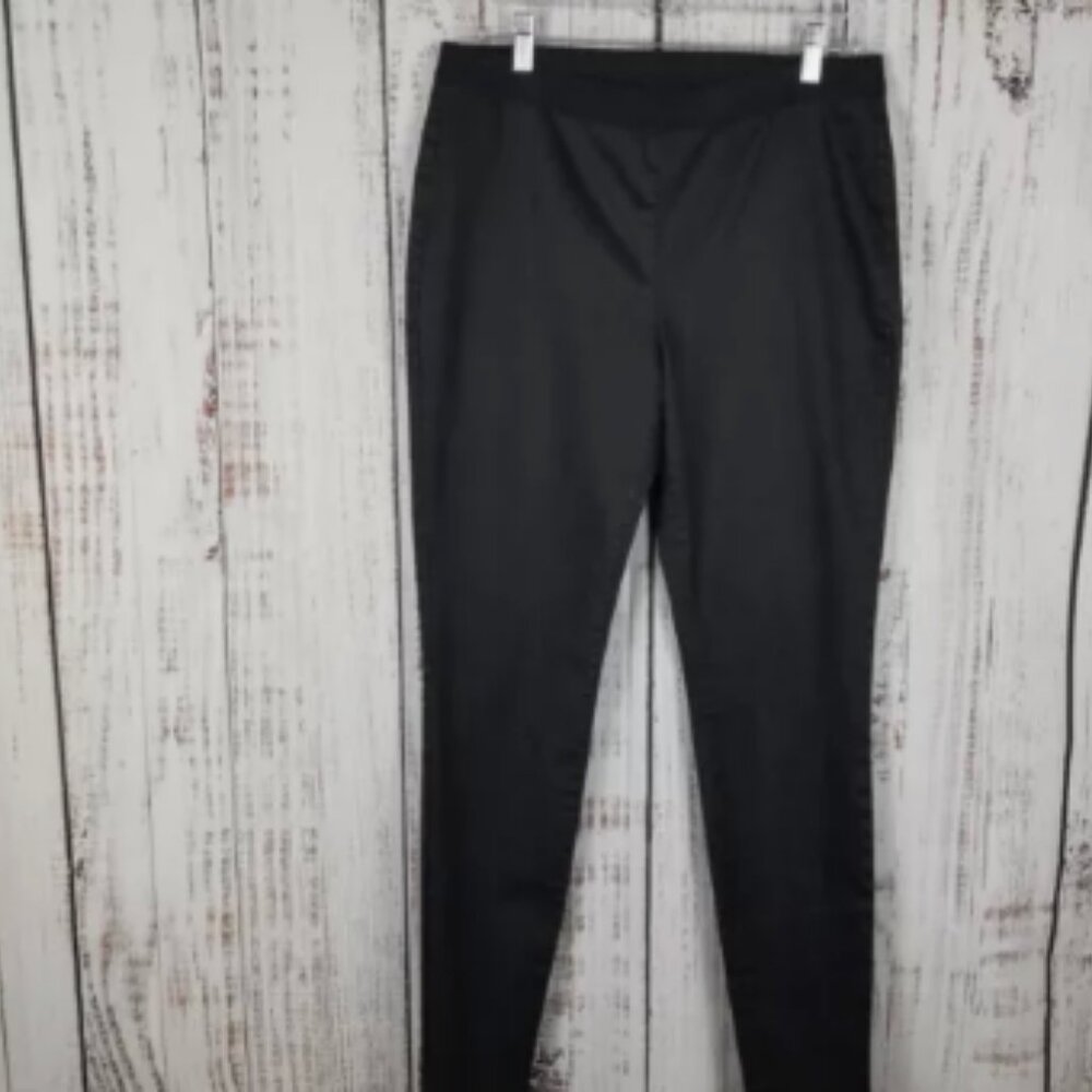 Eileen Fisher Jeans Women M Black Stretch Pull-on Organic Cotton Blend